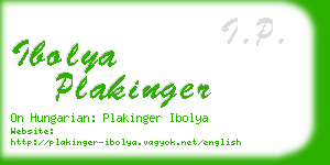 ibolya plakinger business card